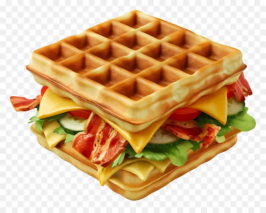 Sandwich Wafel，Sayuran PNG