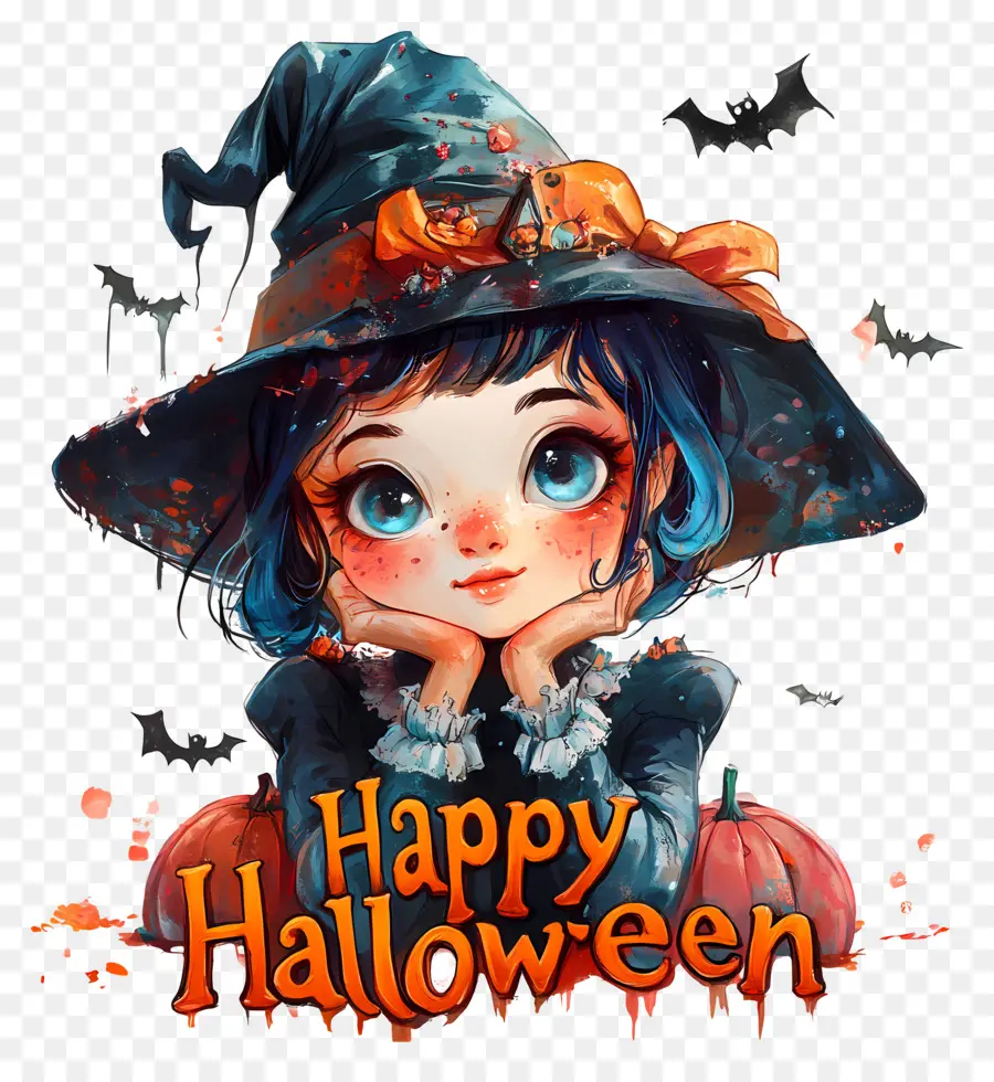 Selamat Halloween，Gadis Halloween PNG