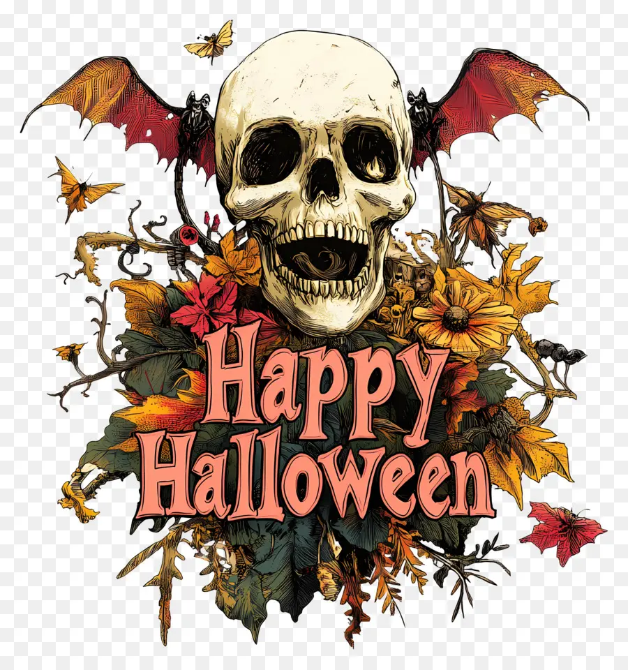 Selamat Halloween，Tengkorak PNG