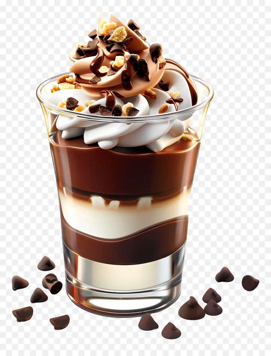 Parfait Coklat，Milkshake Coklat PNG