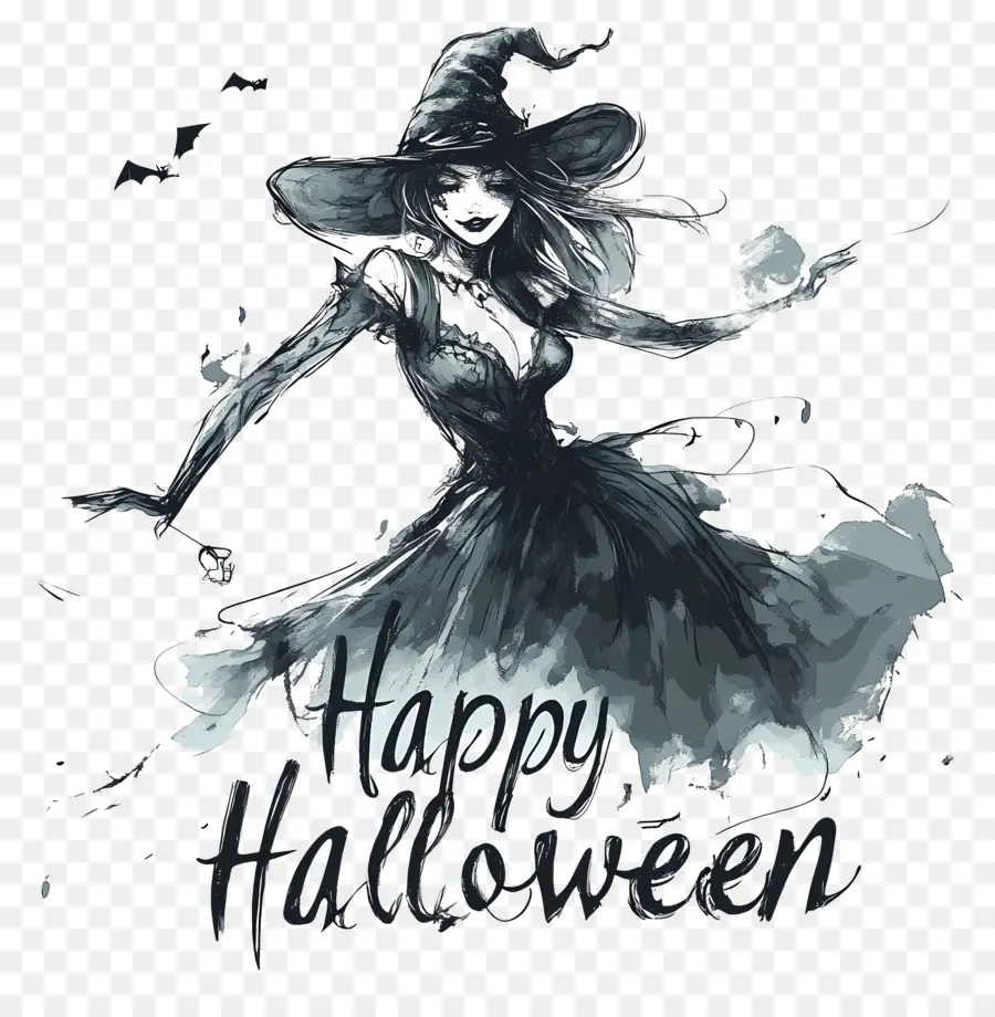 Selamat Halloween，Penyihir Halloween PNG