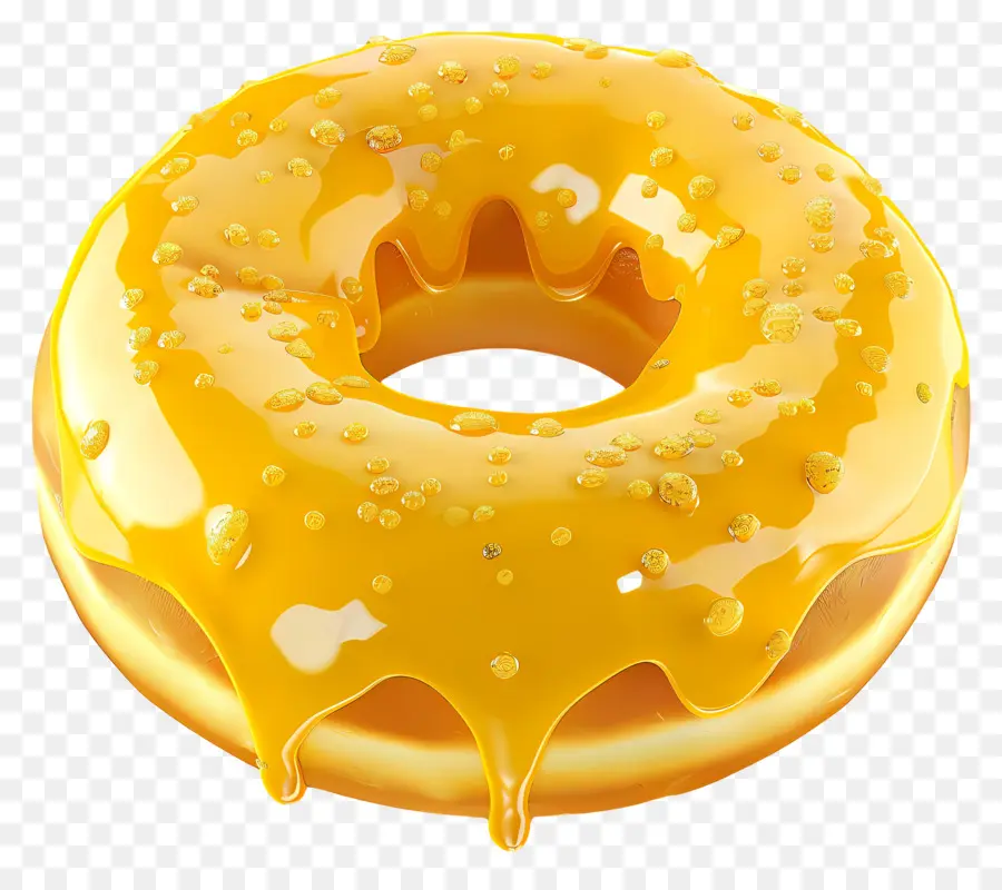 Donat Kuning，Donat Mengkilap Kuning PNG