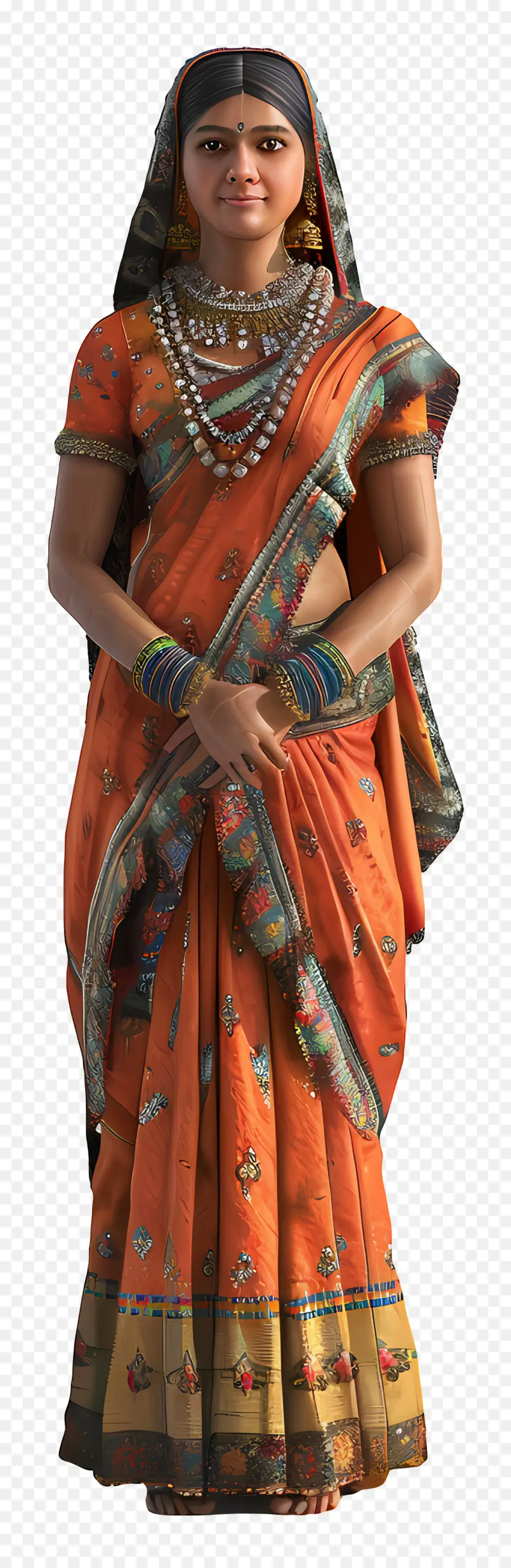 Wanita Gujarati India，Wanita Berpakaian Tradisional PNG