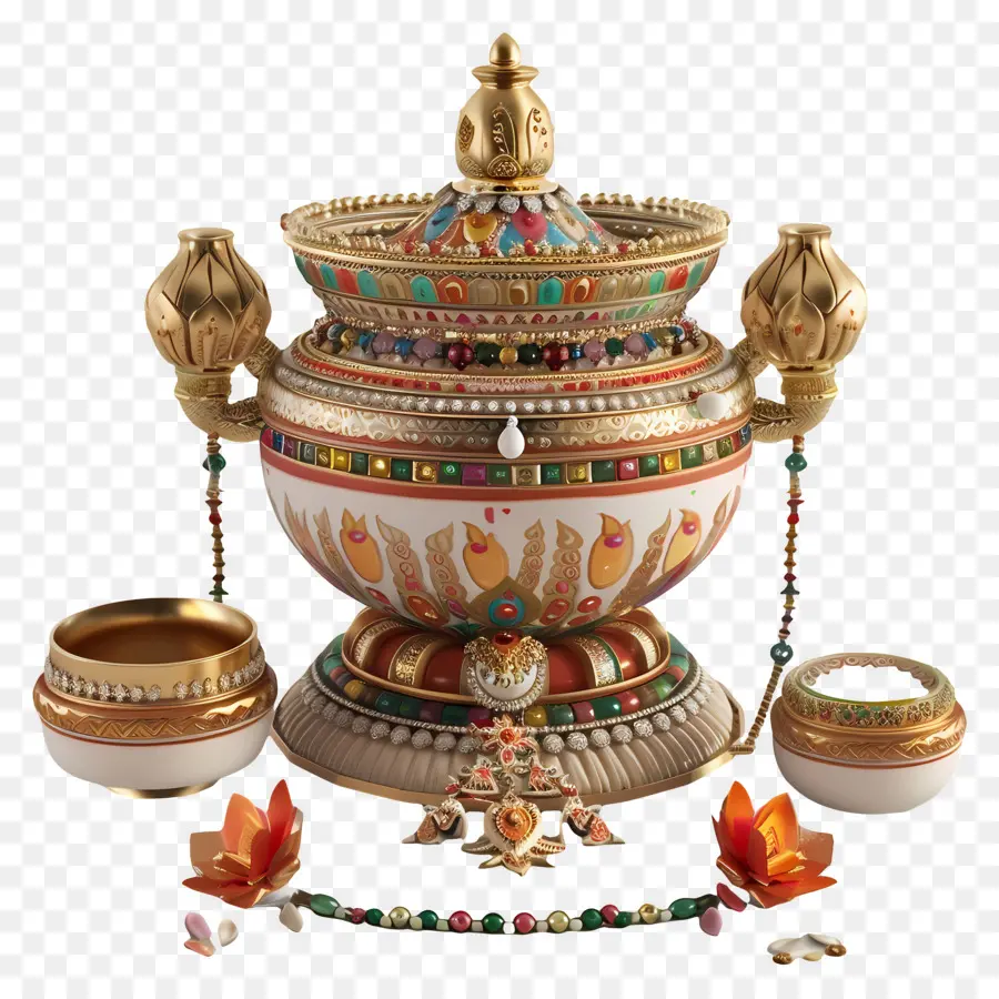 Puja Kalash，Pot Dekoratif PNG