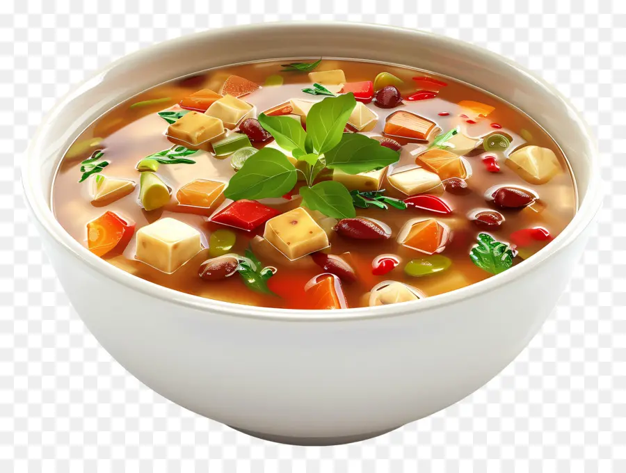 Sup Minestrone，Mangkuk Sup PNG