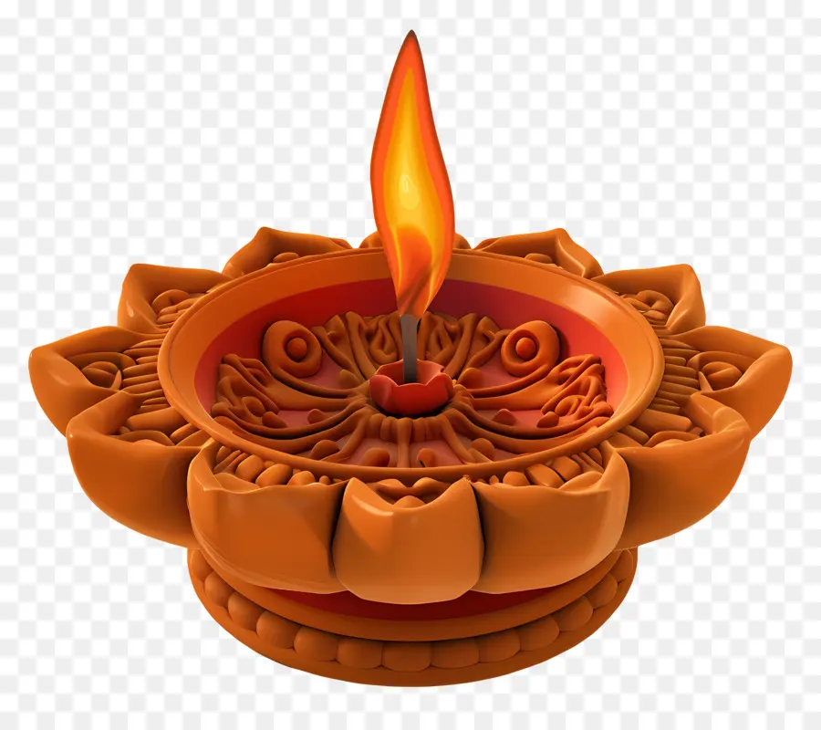 Diwali Diya，Diya Yang Penuh Warna PNG