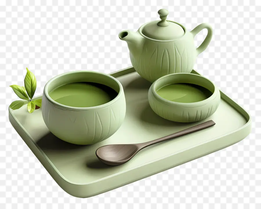 Teh Matcha，Set Teh Hijau PNG