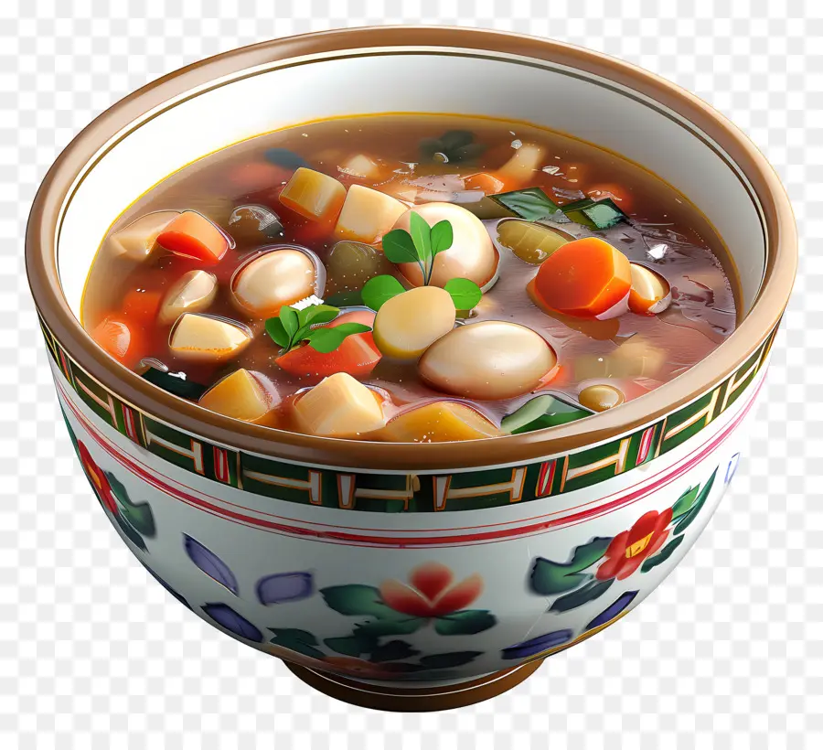 Sup Minestrone，Semangkuk Sup PNG