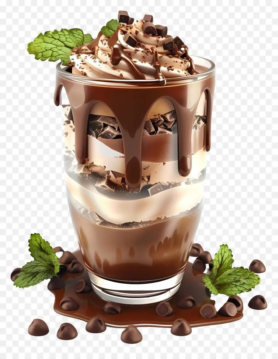 Parfait Coklat，Milkshake Coklat PNG