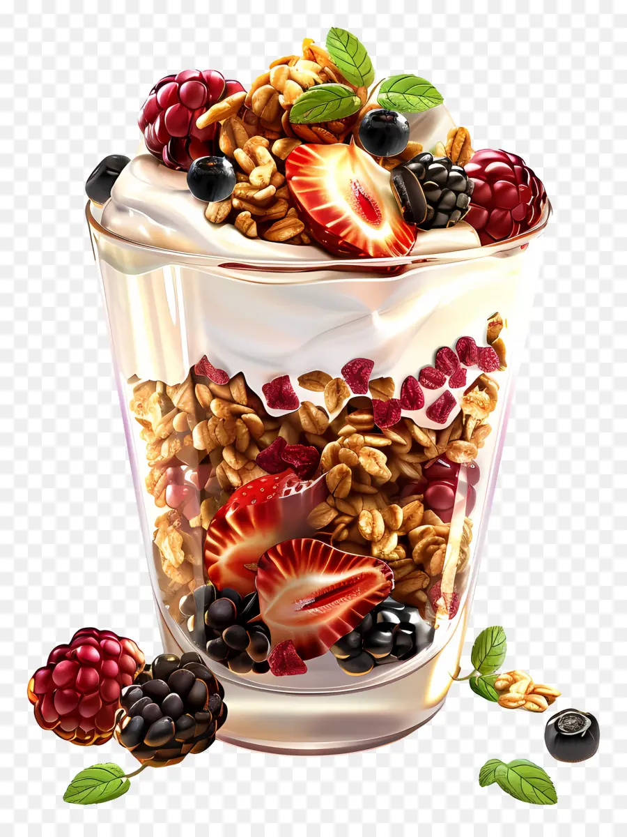 Parfait Yogurt，Yoghurt Parfait PNG