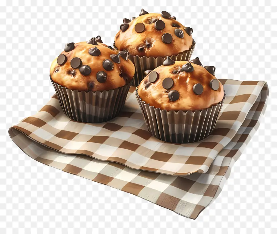 Muffin Keping Coklat，Dipanggang PNG