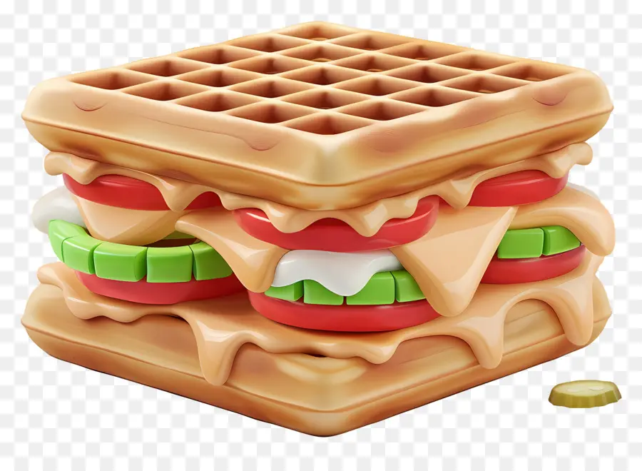 Sandwich Wafel，Sayuran PNG