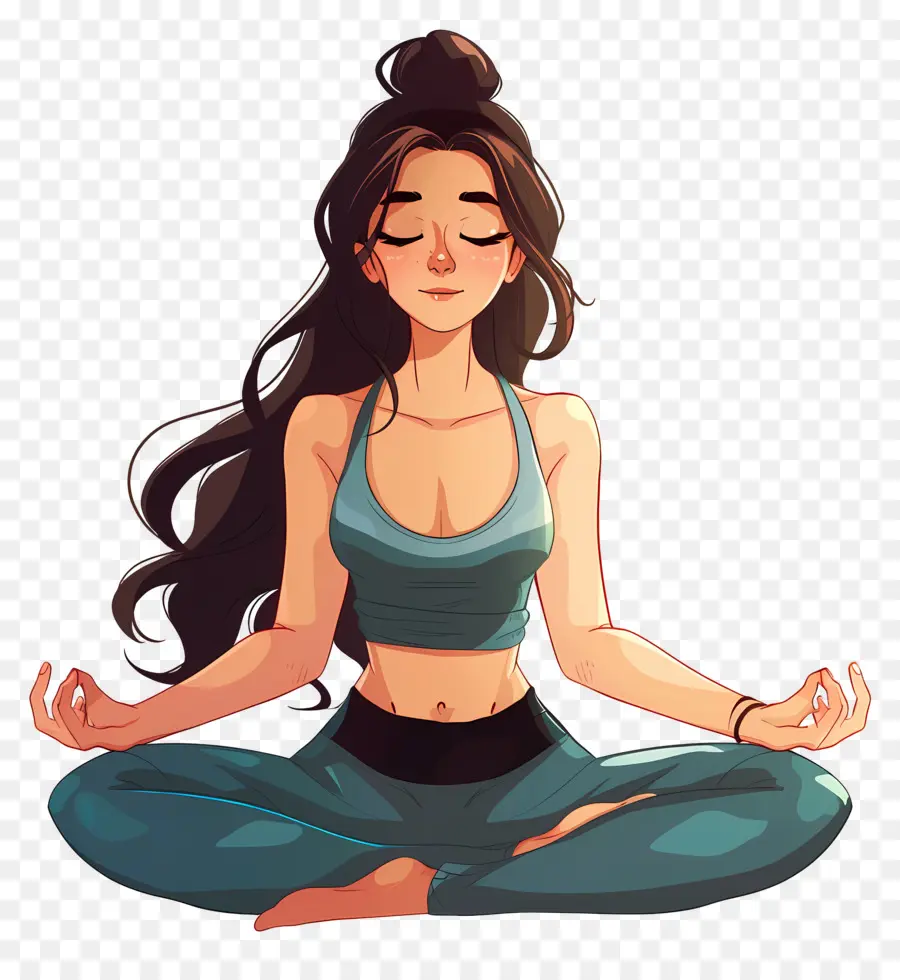 Meditasi Yoga Gadis，Pose Yoga PNG