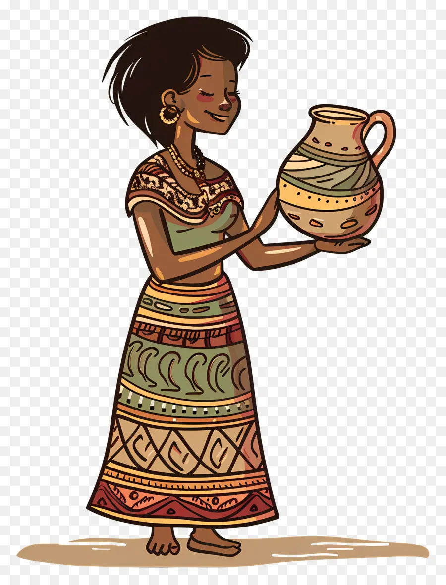 Wanita Aborigin Afrika，Wanita Dengan Pot PNG