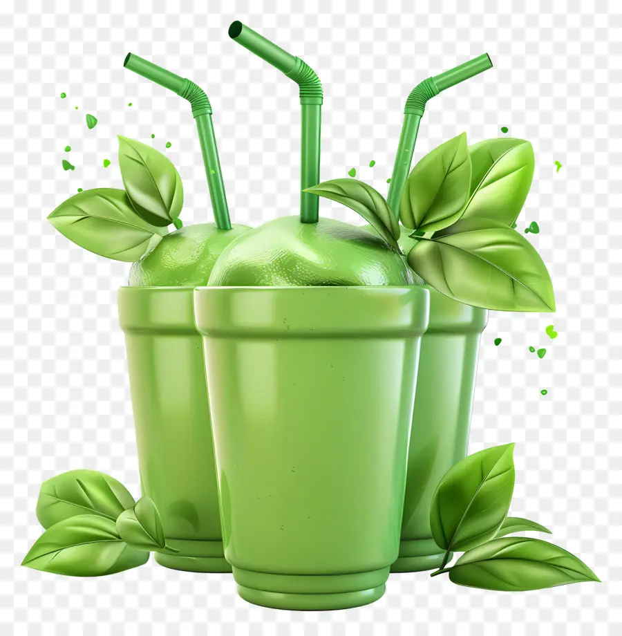 Smoothie Hijau，Sedotan PNG