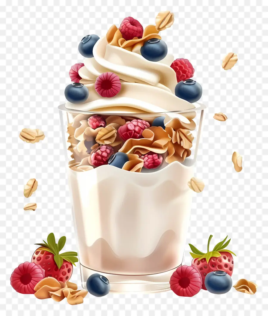 Parfait Yogurt，Yoghurt Parfait PNG