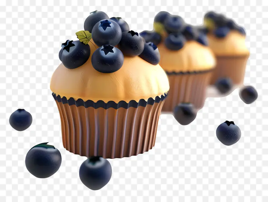 Muffin Blueberry，Dipanggang PNG