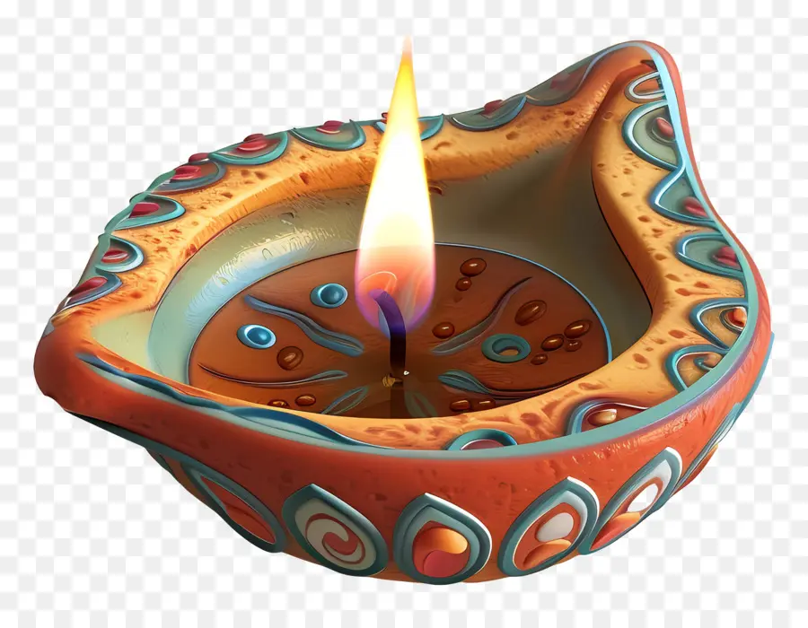 Diwali Diya，Lampu Minyak Menyala PNG