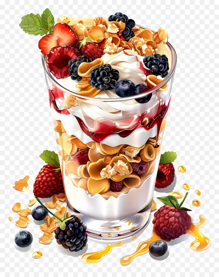 Parfait Yogurt，Parfait Buah PNG