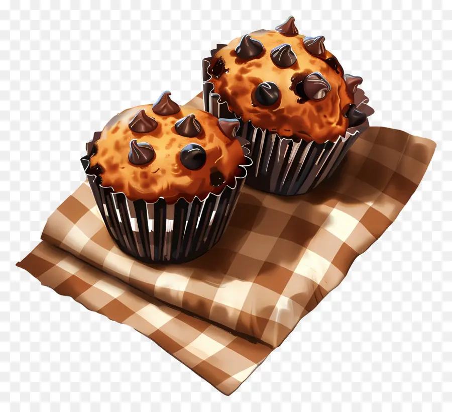 Muffin Keping Coklat，Dipanggang PNG