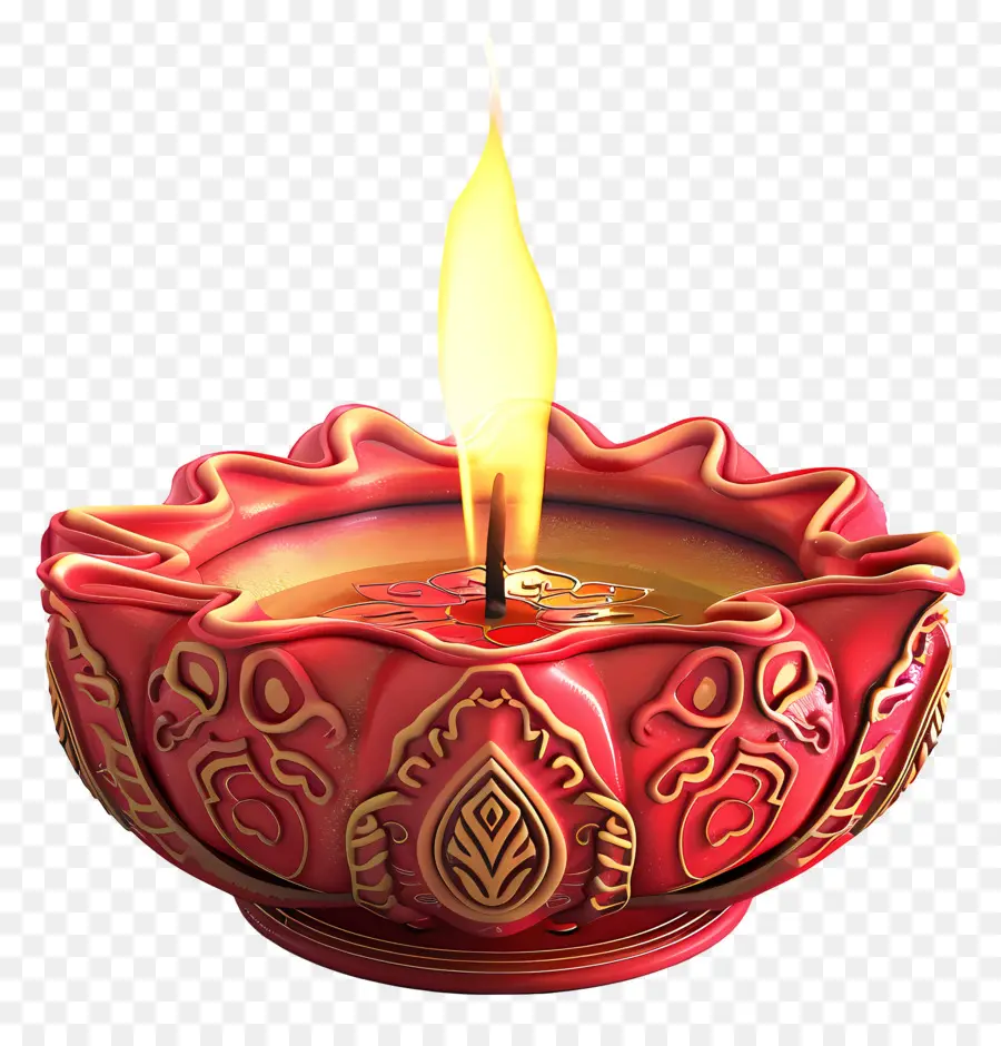 Diwali Diya，Lampu Minyak Menyala PNG