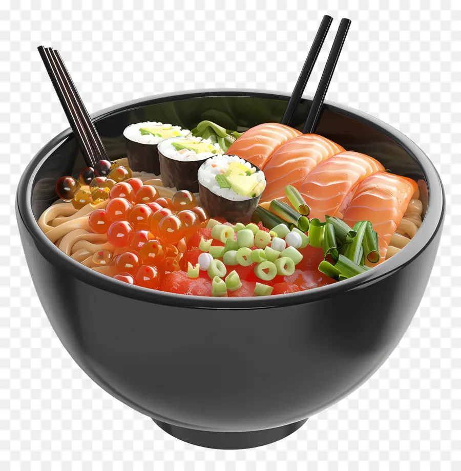 Mangkuk Poke，Mangkuk Sushi PNG