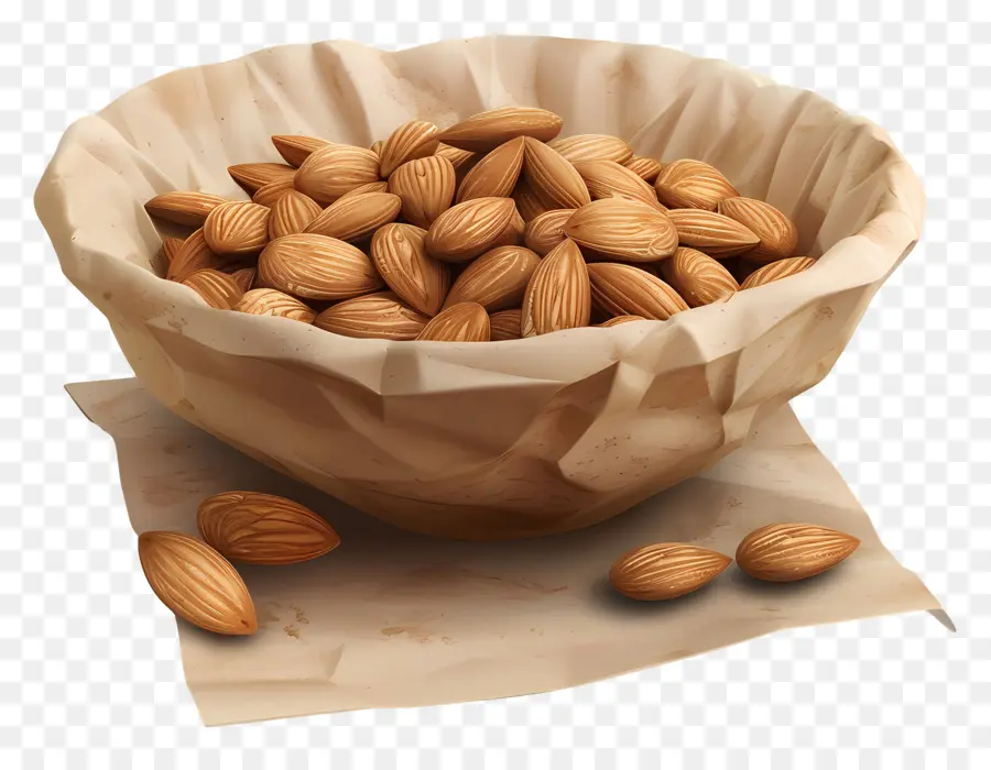 Mangkuk Almond，Semangkuk Almond PNG