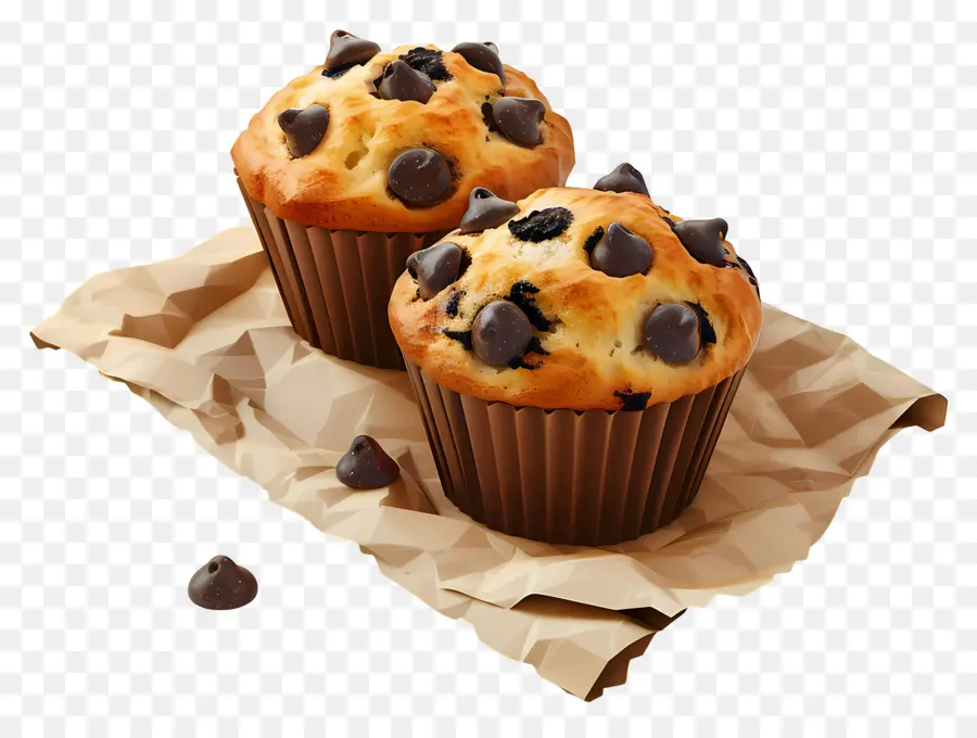 Muffin Keping Coklat，Dipanggang PNG