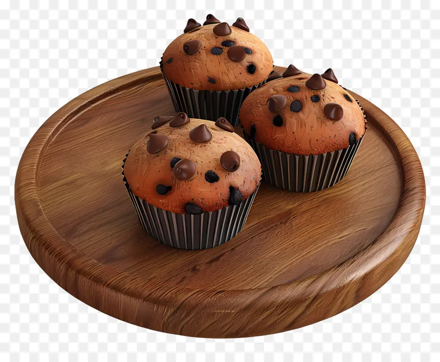 Muffin Keping Coklat，Hidangan Penutup PNG