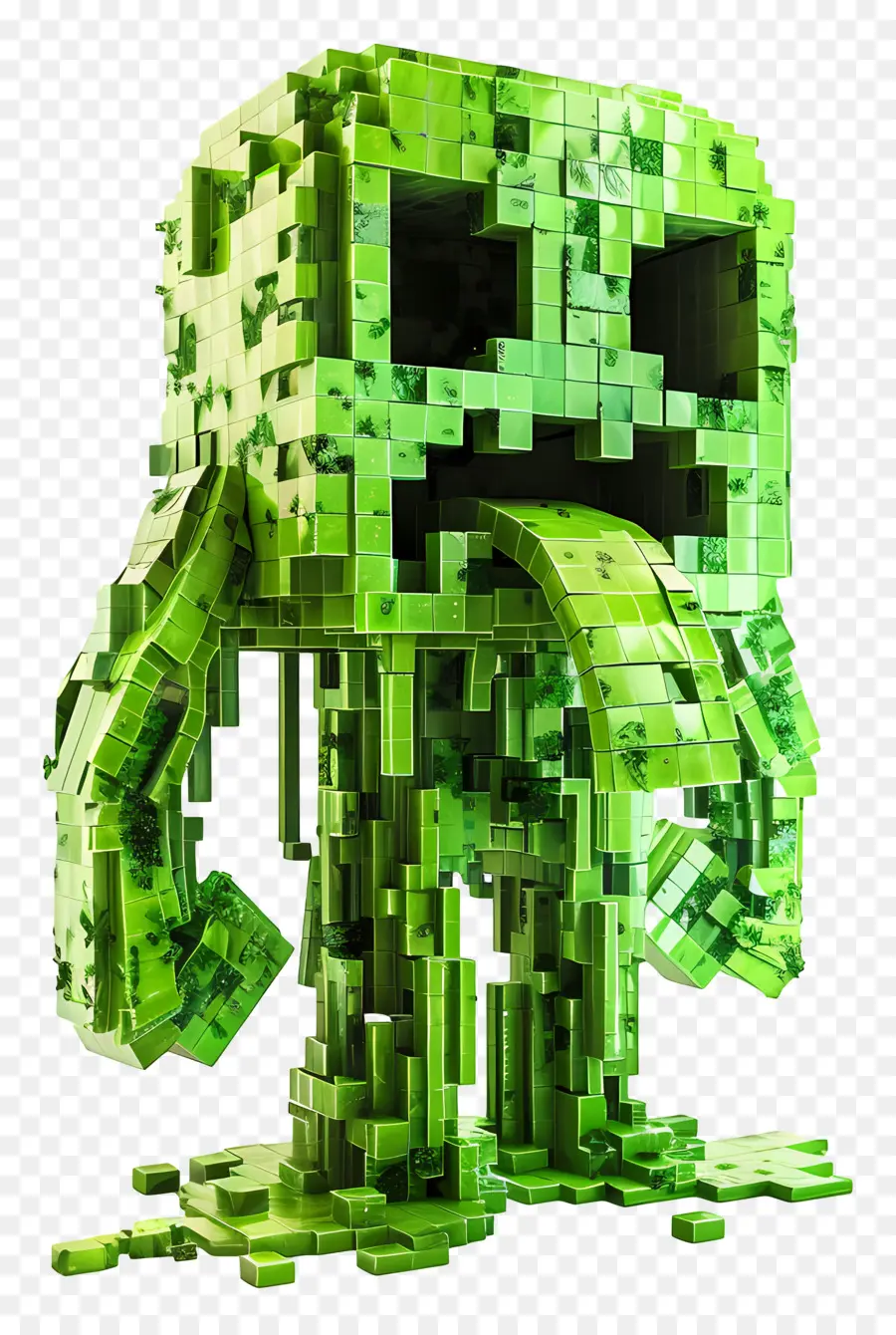 Minecraft Menjalar，Karakter Piksel Hijau PNG