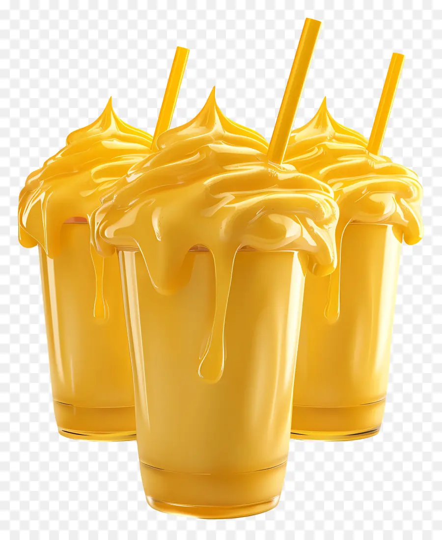 Smoothie Mangga，Milkshake Kuning PNG