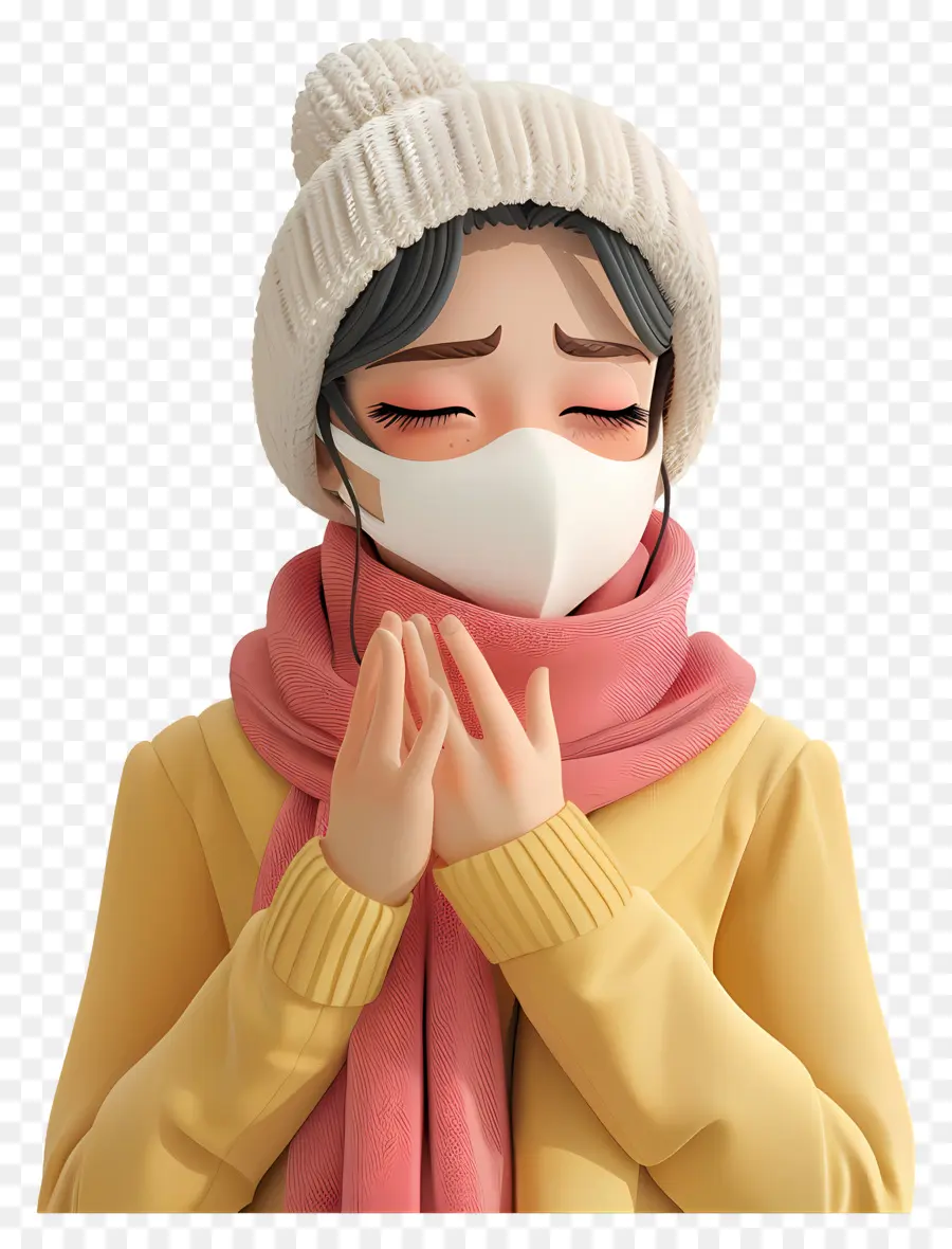 Wanita Sakit Flu，Orang Bertopeng PNG