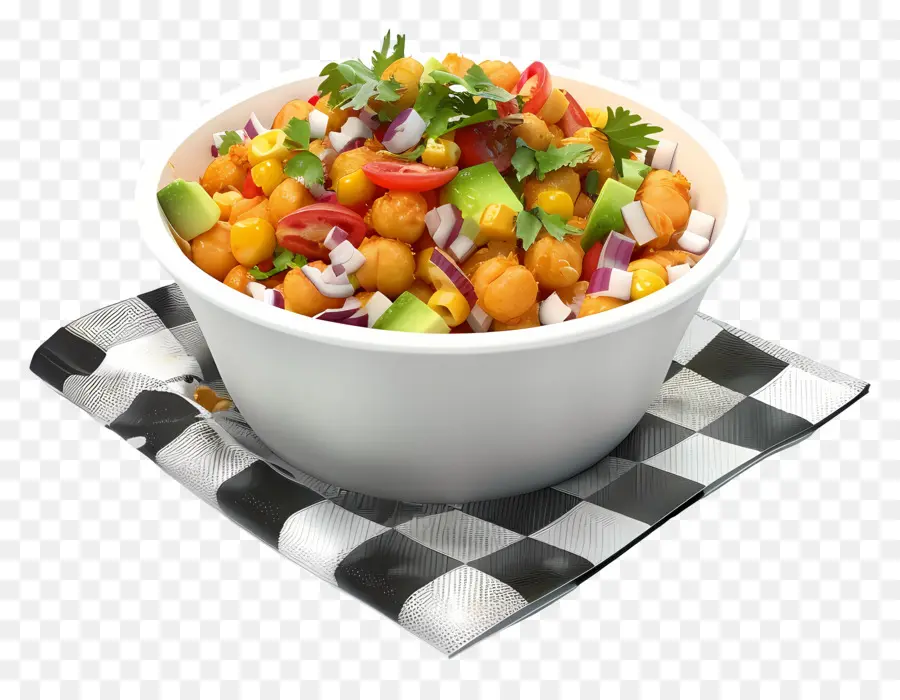 Mangkuk Chana Chaat，Salad PNG