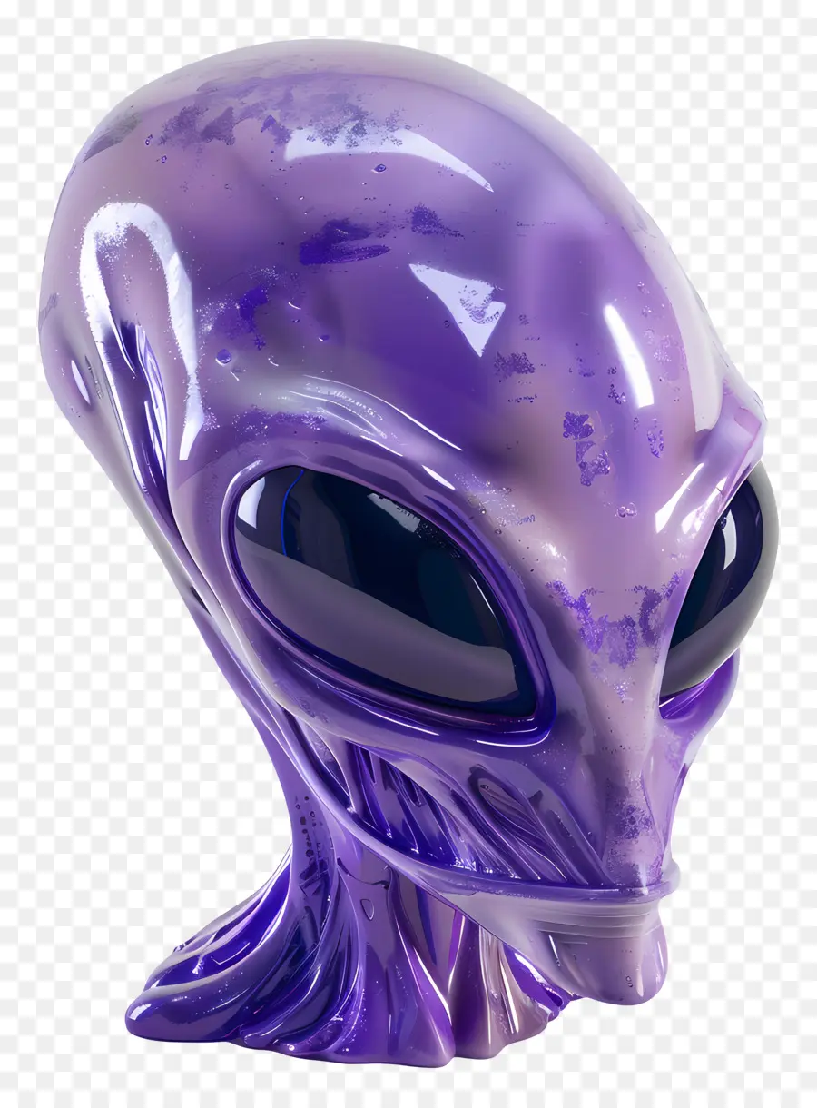 Kepala Asing，Kepala Alien Ungu PNG