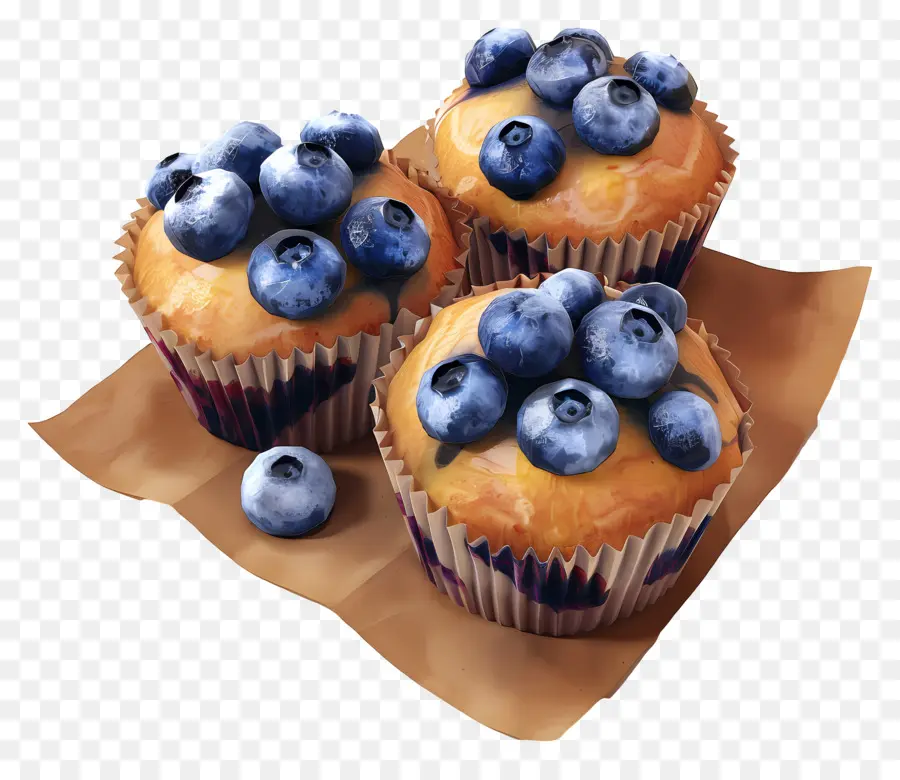 Muffin Blueberry，Dipanggang PNG