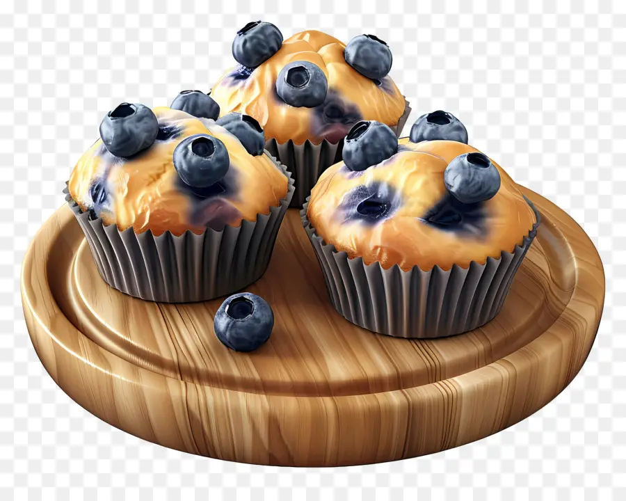 Muffin Blueberry，Dipanggang PNG