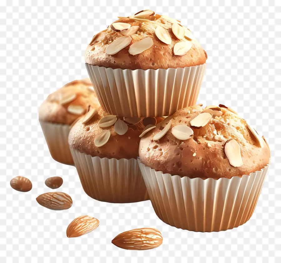 Muffin Almond，Dipanggang PNG