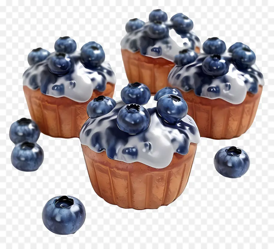 Muffin Blueberry，Makanan Yang Dipanggang PNG