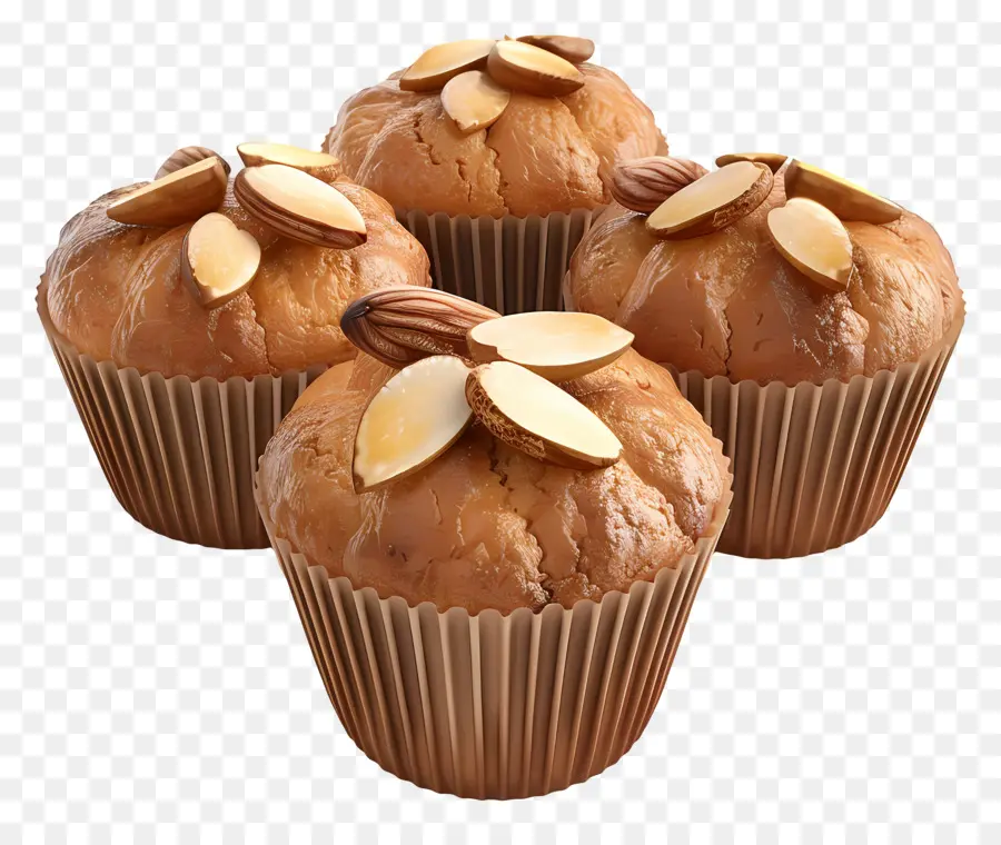 Muffin Almond，Dipanggang PNG