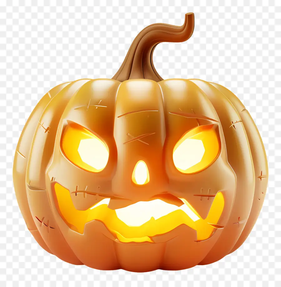 Labu Halloween Bersinar，Labu Menakutkan PNG