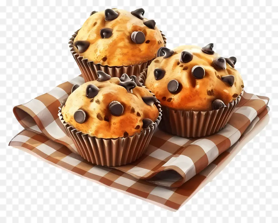 Muffin Keping Coklat，Dipanggang PNG