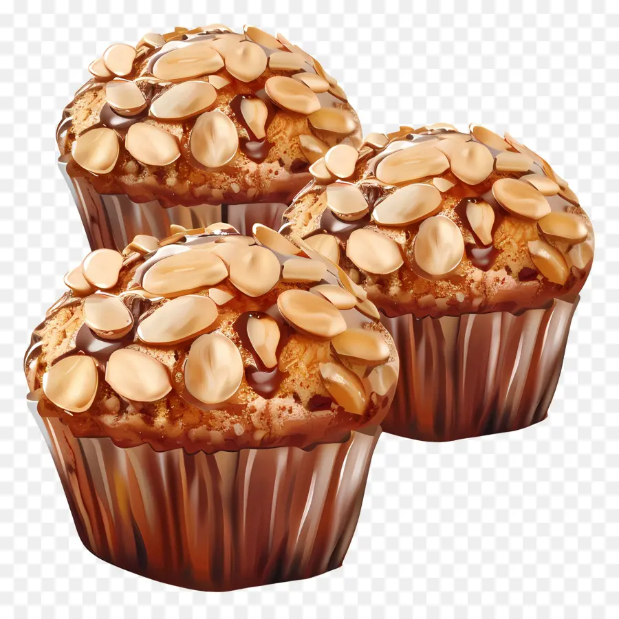 Muffin Almond，Kue Mangkuk PNG