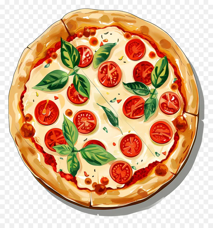 Pizza Margherita，Pizza PNG