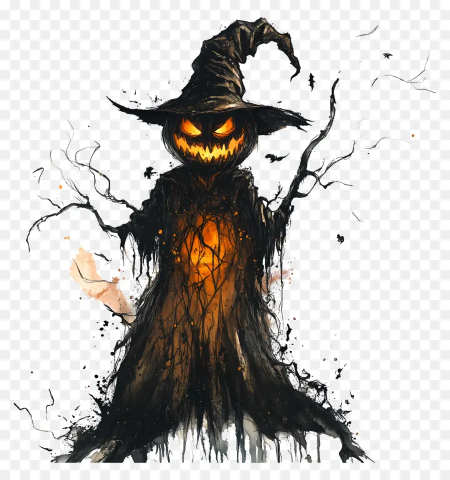 Samhain，Orang Orangan Sawah Halloween PNG