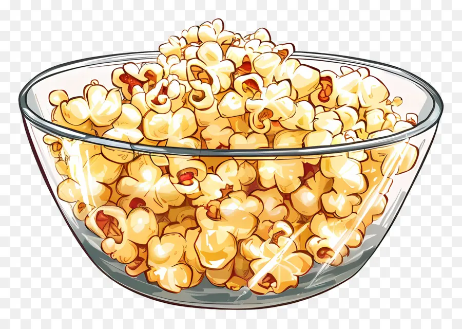 Semangkuk Popcorn，Jagung Meletus PNG