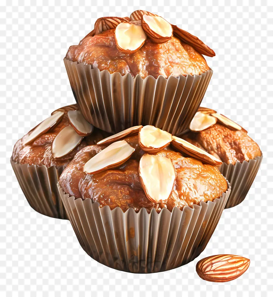 Muffin Almond，Dipanggang PNG