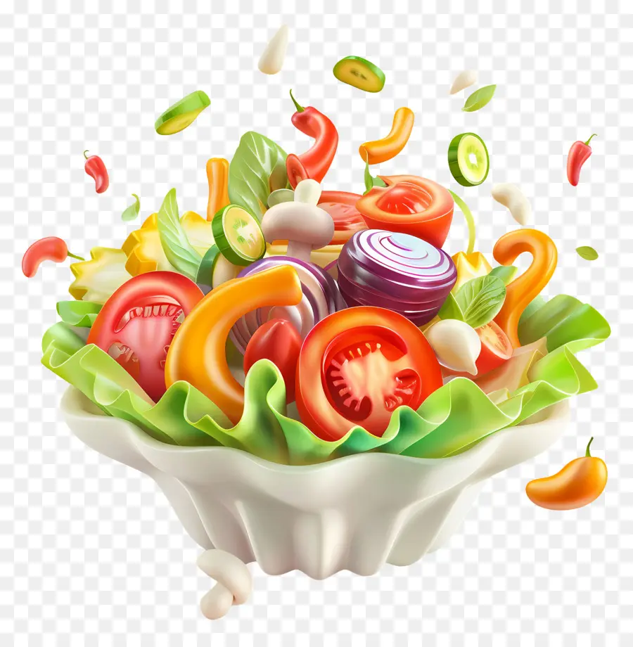 Salad Segar，Salad Sayuran Berwarna Warni PNG