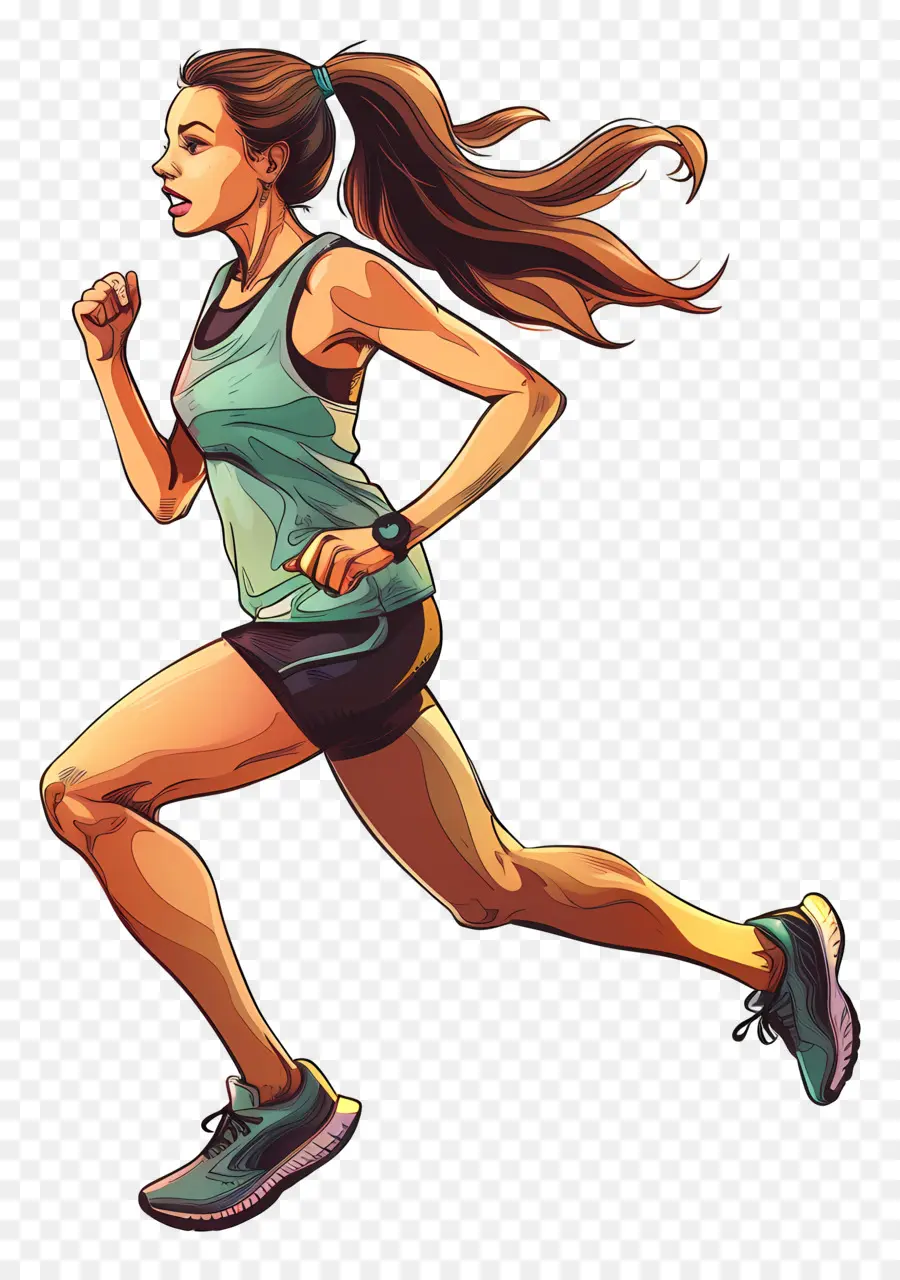 Wanita Jogging，Pelari PNG