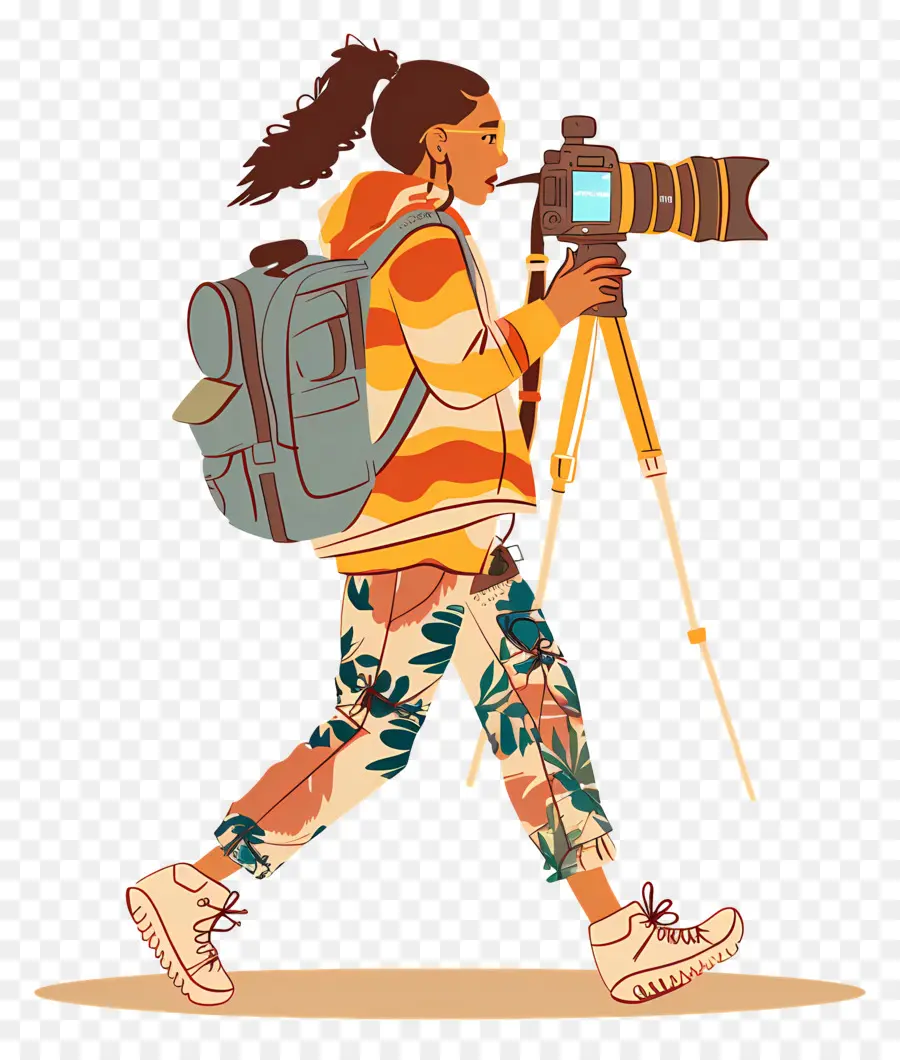 Wanita Merekam Vlog，Fotografer PNG