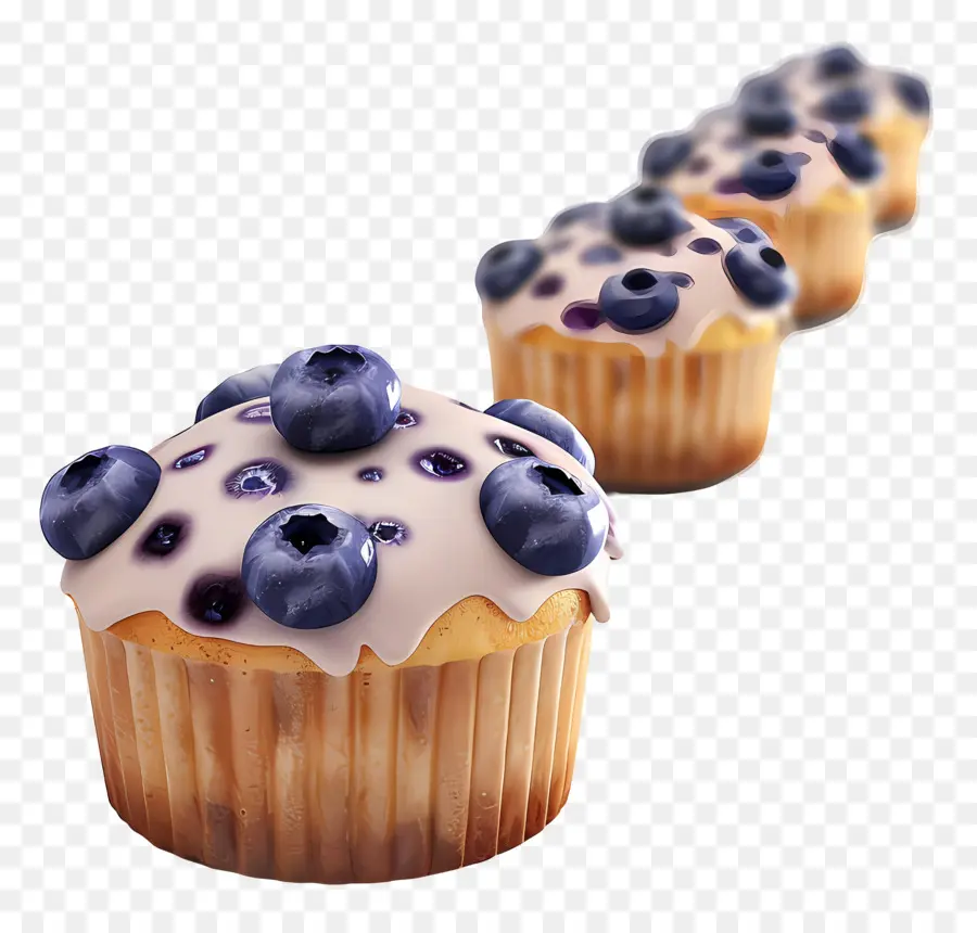 Muffin Blueberry，Dipanggang PNG